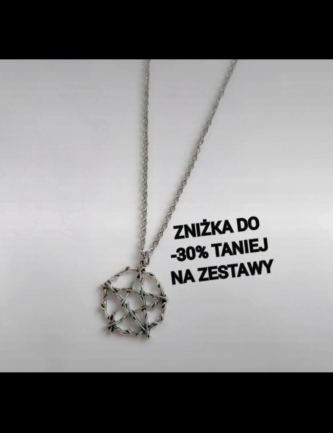 Piękny nowy srebrny naszyjnik z gwiazdą