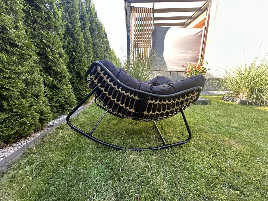 Nowy Fotel Bujany Meble Ogrodowe Krzesło Bujak Wygodna Poduszka Krzesł