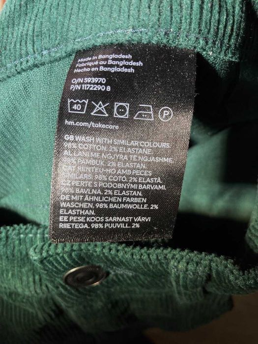 Жіночі вельветові штани H&M смарагдові EUR34
