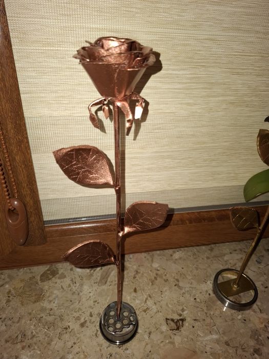 Róża stalowa ręcznie wykona (wieczna róża)na