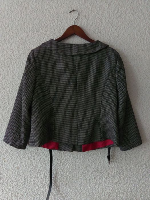 Next żakiet marynarka czarno-biały w kratkę 44