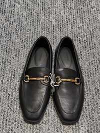 Mokasyny loafersy lordsy Reserved 37 czarne eleganckie klasyczne wiosn