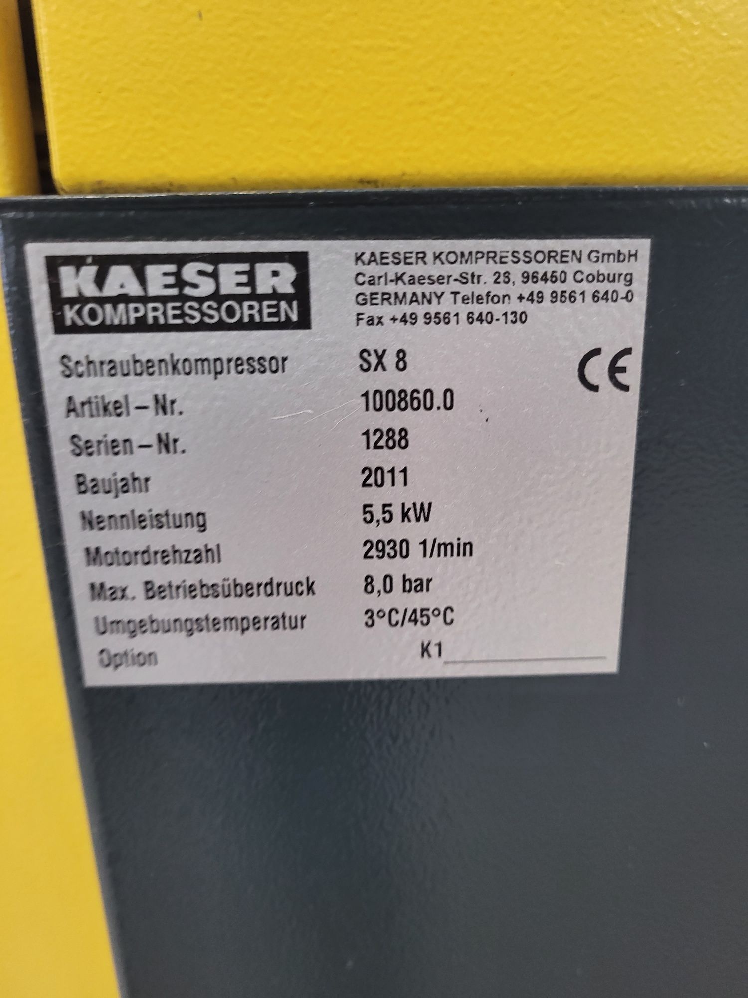 Sprężarka kaeser SX8  5.5 kw