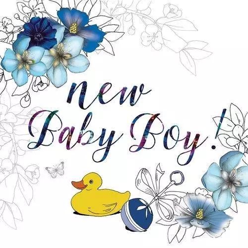 Karnet urodzinowy z kryształkiem Swarovskiego, New Baby Boy!