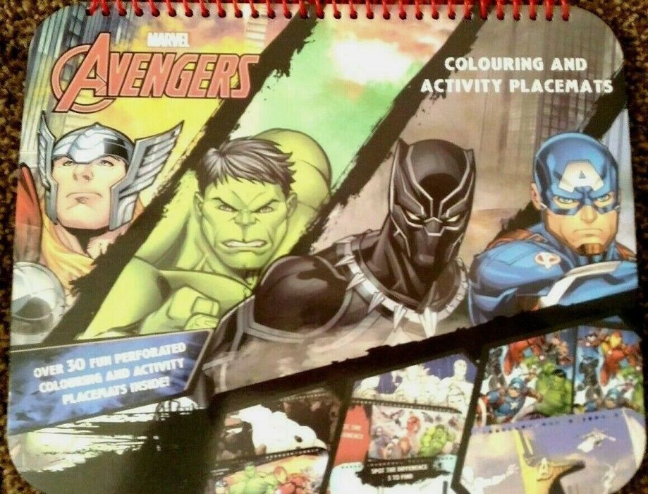 Livro de colorir e actividades Avengers Marvel