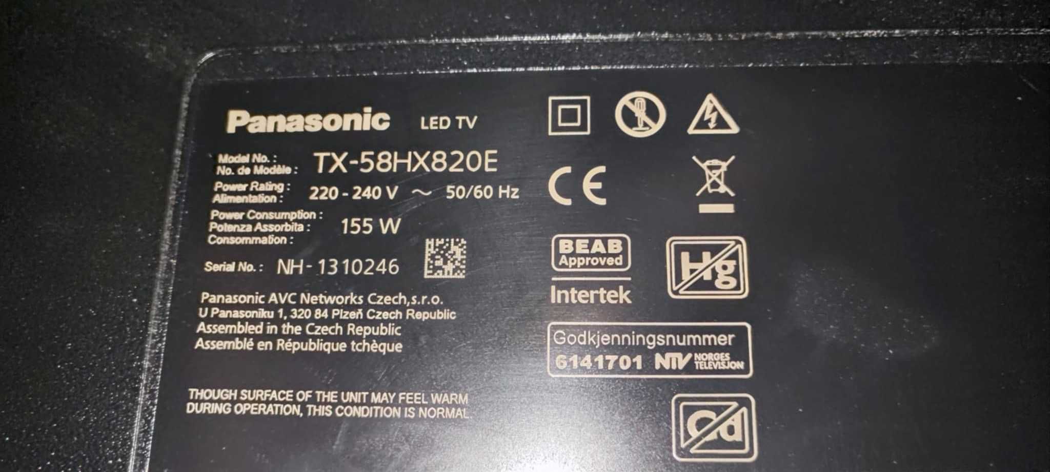 Sprzedam używany LED Panasonic TX-58HX820E UHD 58"