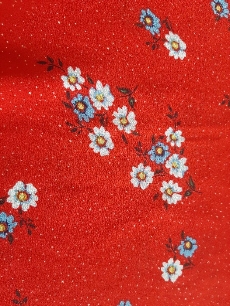 Elegancka czerwona bluzka koszula kwiaty r. 40 l