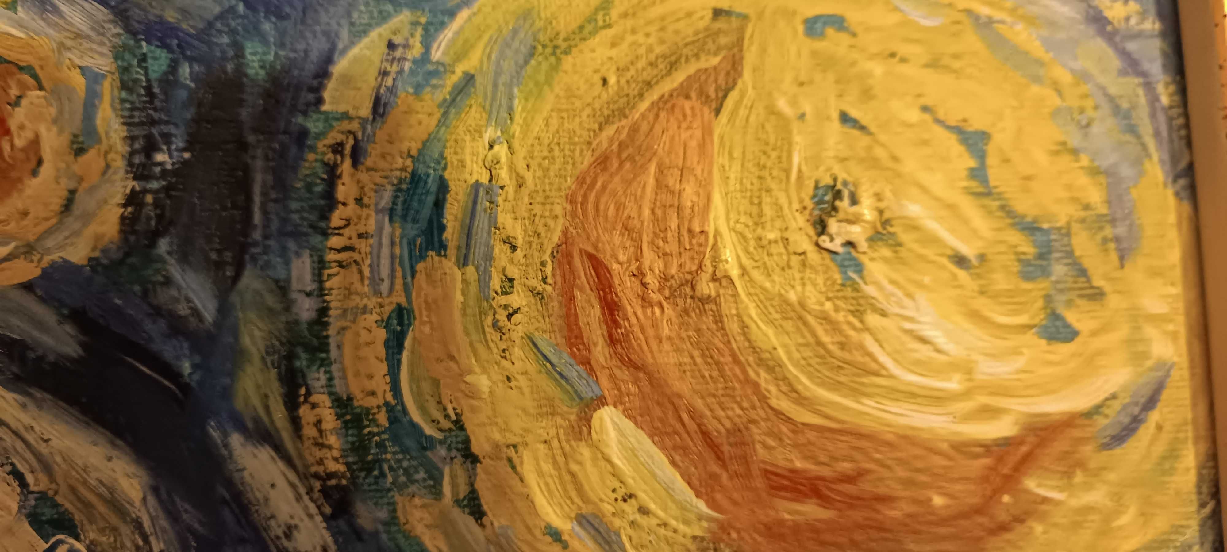Quadro pintado sobre tela,  réplica de quadro de Van Gogh
