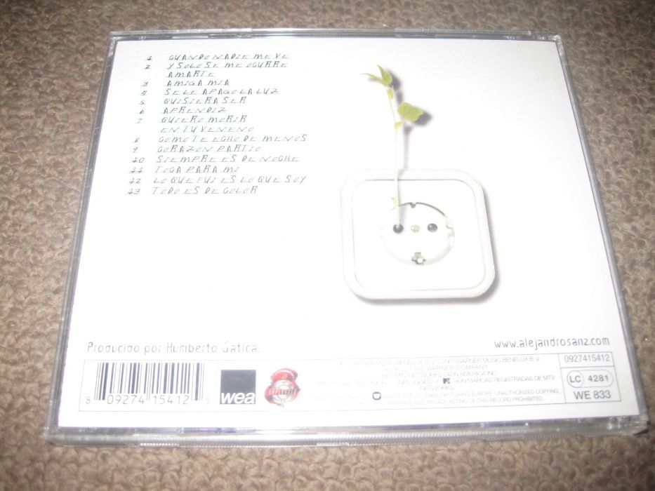 CD do Alejandro Sanz "MTV Unplugged" Portes Grátis