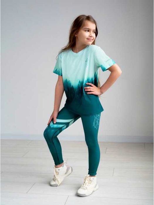 ZO-HAN Wild and Free - Dziecięcy komplet sportowy koszulka i legginsy