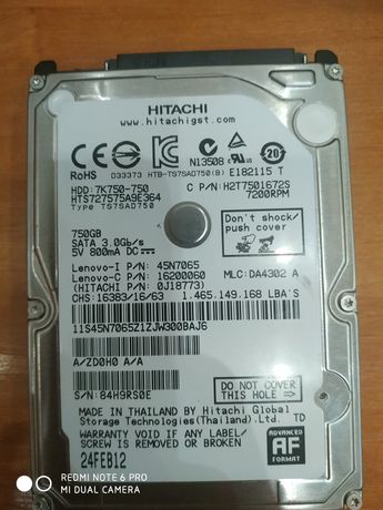 Dysk HDD do laptopa 750 GB HITACHI 7200RPM
