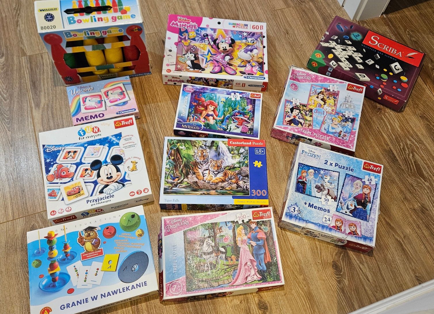 Puzzle, gry planszowe, kregle dla dzieci