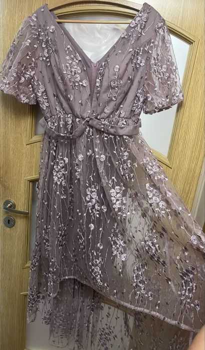 Sukienka xxl różowa dlugi tył