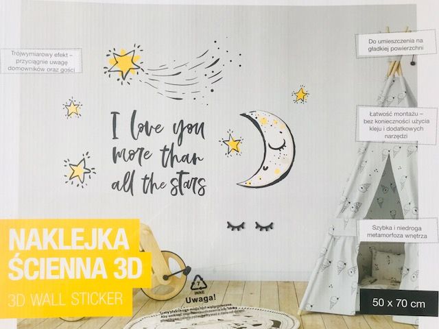 Naklejki ścienne na ścianę 3D dzieci 50x70 cm