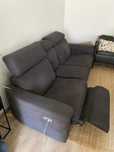 Sofa Cascais Antracite, cinza escuro, reclinavel eletrico