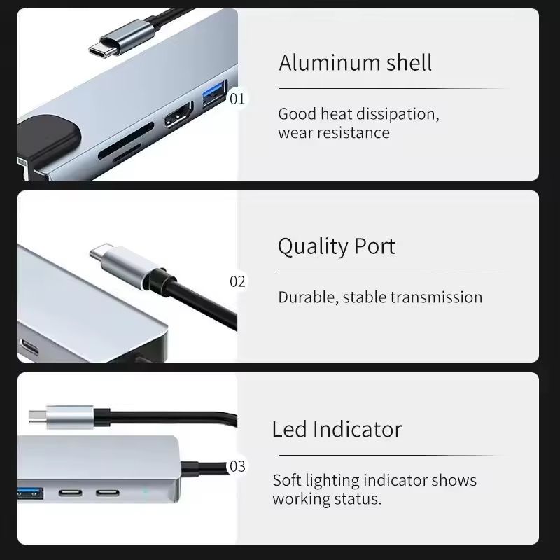HUB usb-c usb-a RJ-45