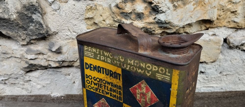 Przedwojenna puszka 2RP denaturat stara puszka