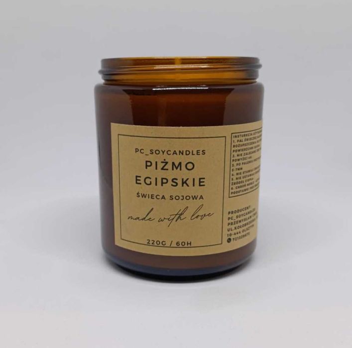 Świeca Sojowa Zapachowa Piżmo Egipskie 250ml 60h