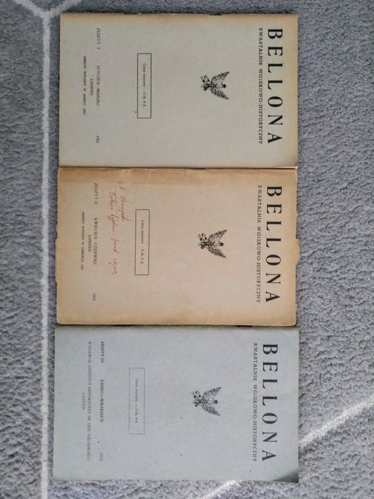 Bellona Kwartalnik Wojskowo - Historyczny zeszyt 1,2,3 / Londyn 1952