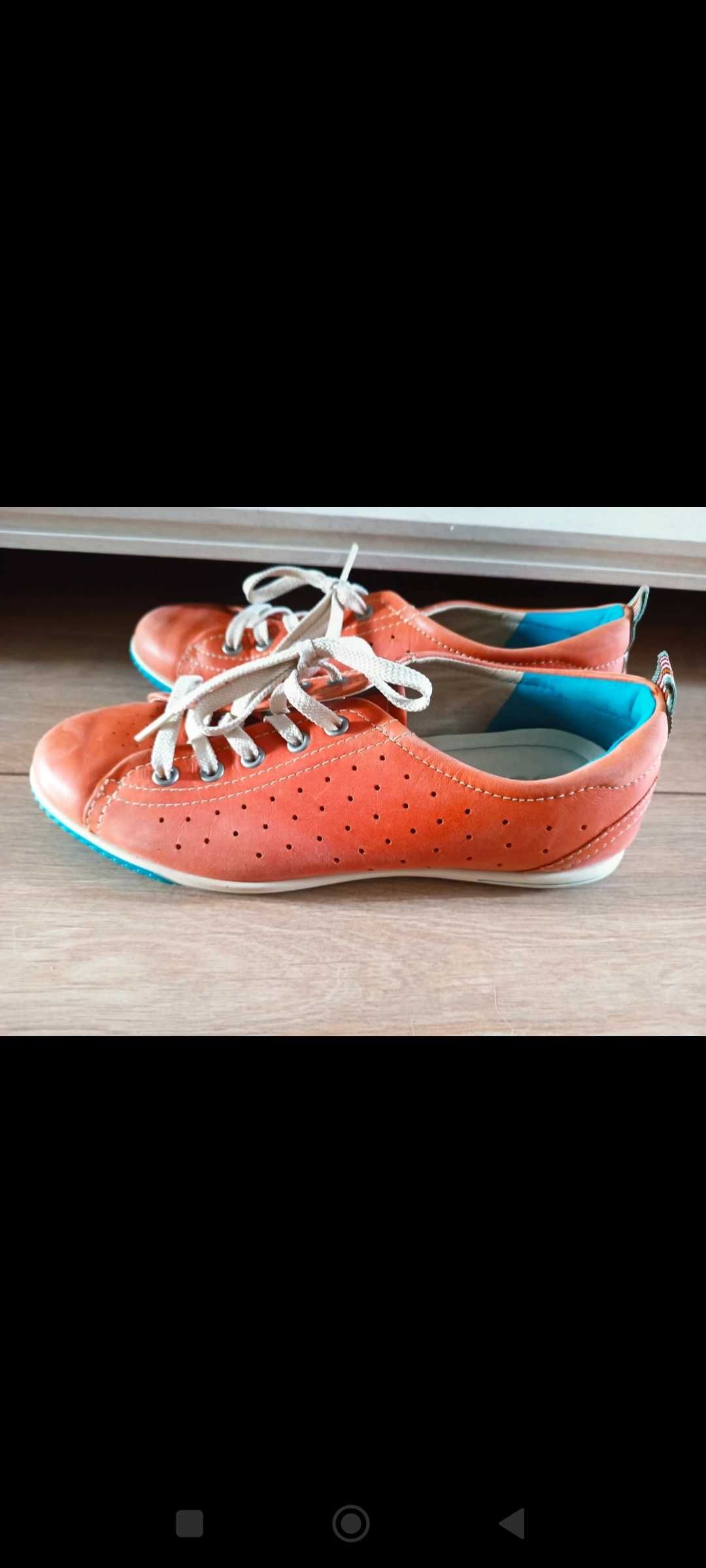 Buty damskie Eco 38 skórzane pomarańczowe
