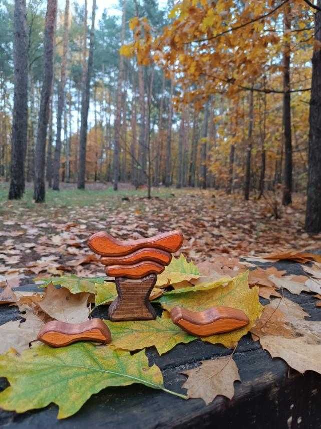Konstruktor drewniany (układanka klocki), puzzle "Ptak na drzewie"