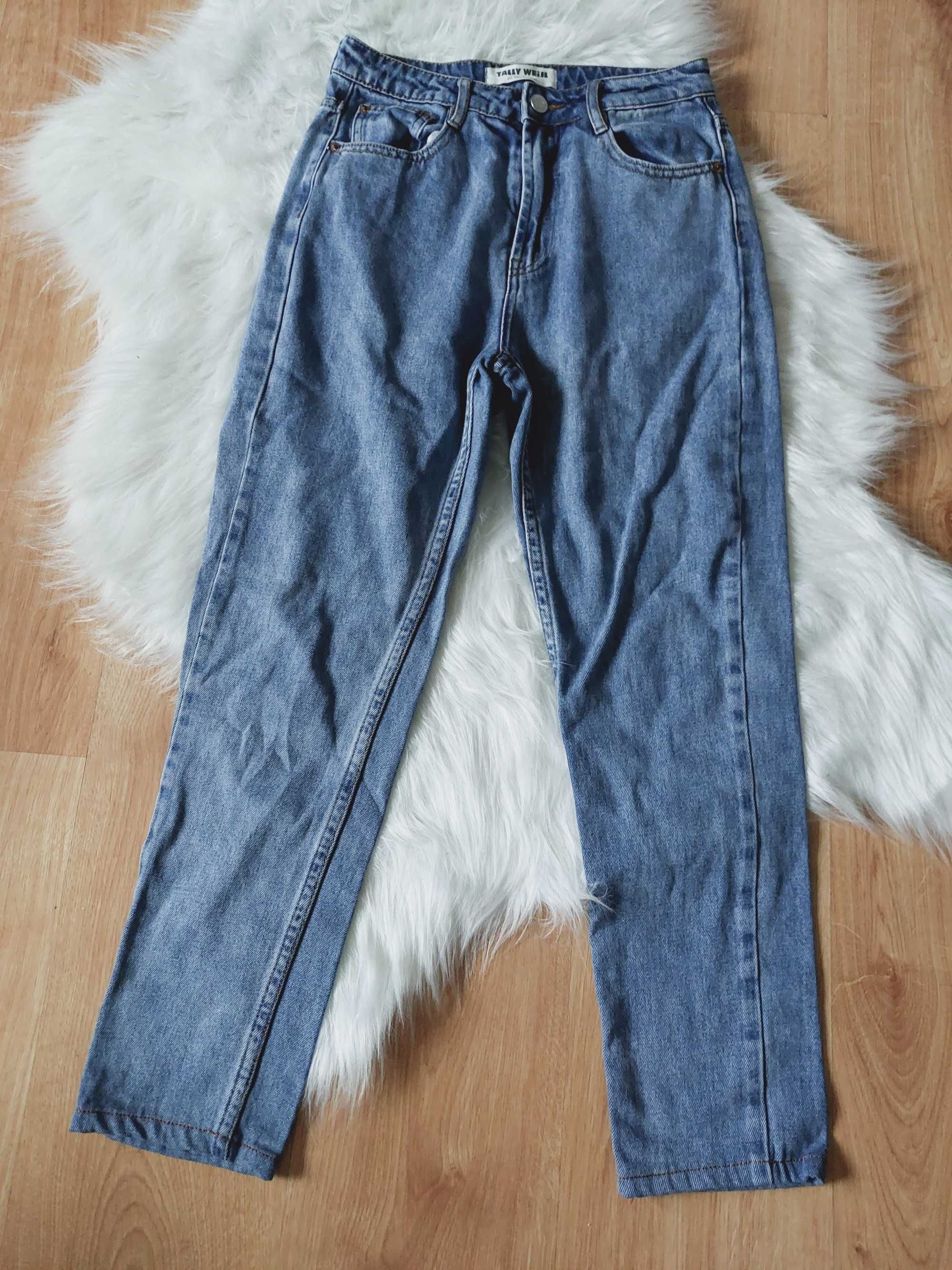 Tally Weijl dżinsy jeansy z rozcięciami wysoki xs s m mom boyfriend