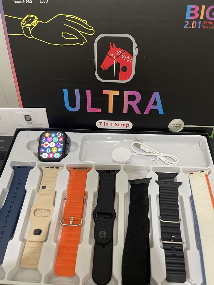 Smart watch com 7 braceletes