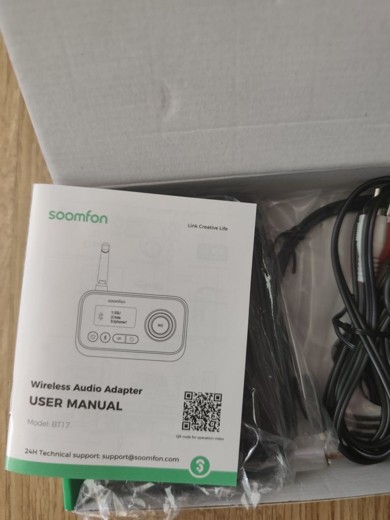 Adapter Bluetooth 5.0 3w1 SOOMFON - nadajnik/odbiornik AUX, RCA