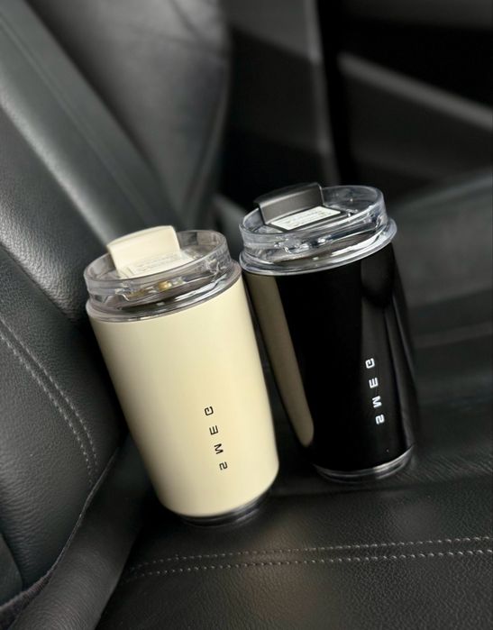 Термочашка SMEG, термокрушка смег, термос смег, чорна, молочна, бежева