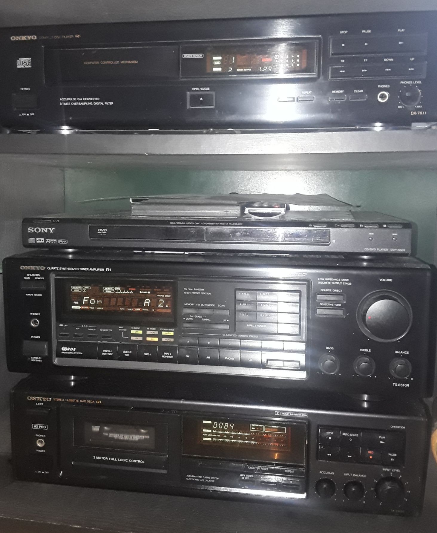 Wieża stereo ONKYO  amplituner cd  deck
