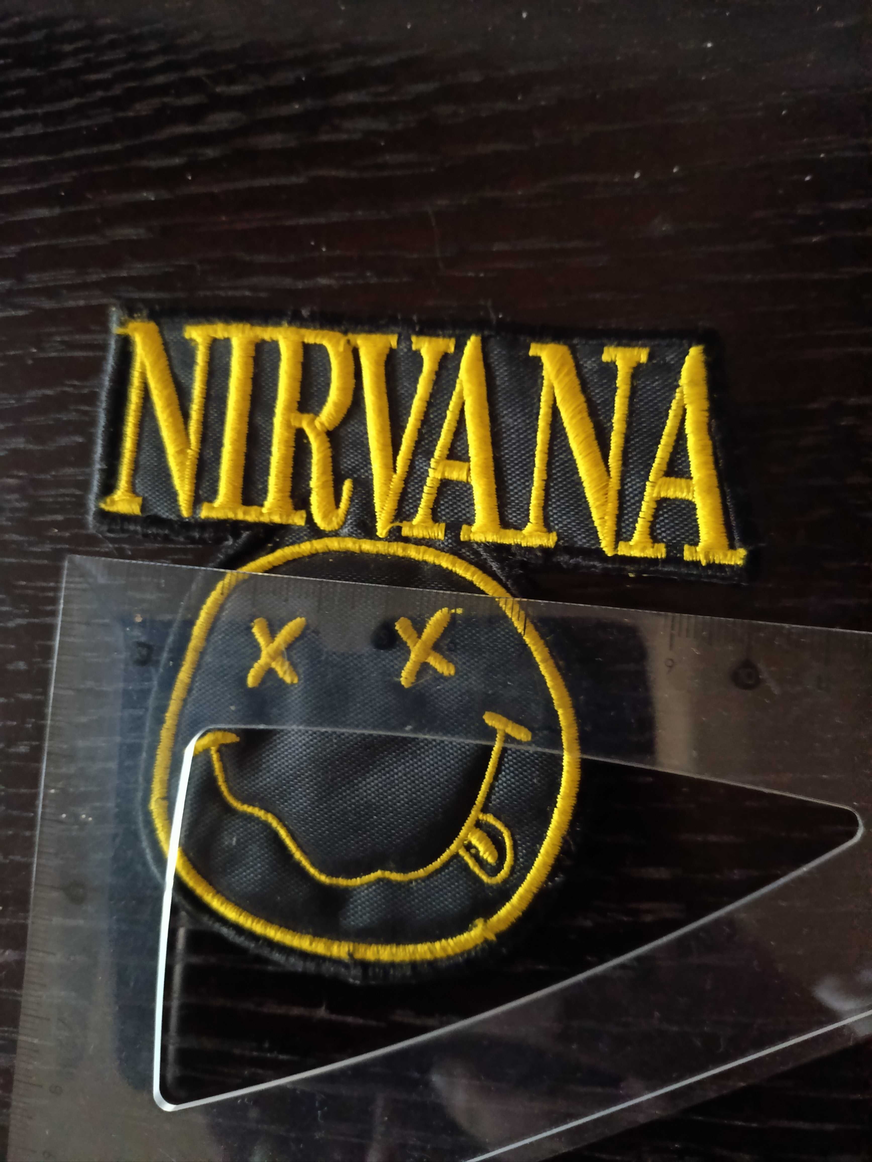 Duża naszywka Nirvana Smile Nowa do prasowania y2k 90s Kurt Cobain