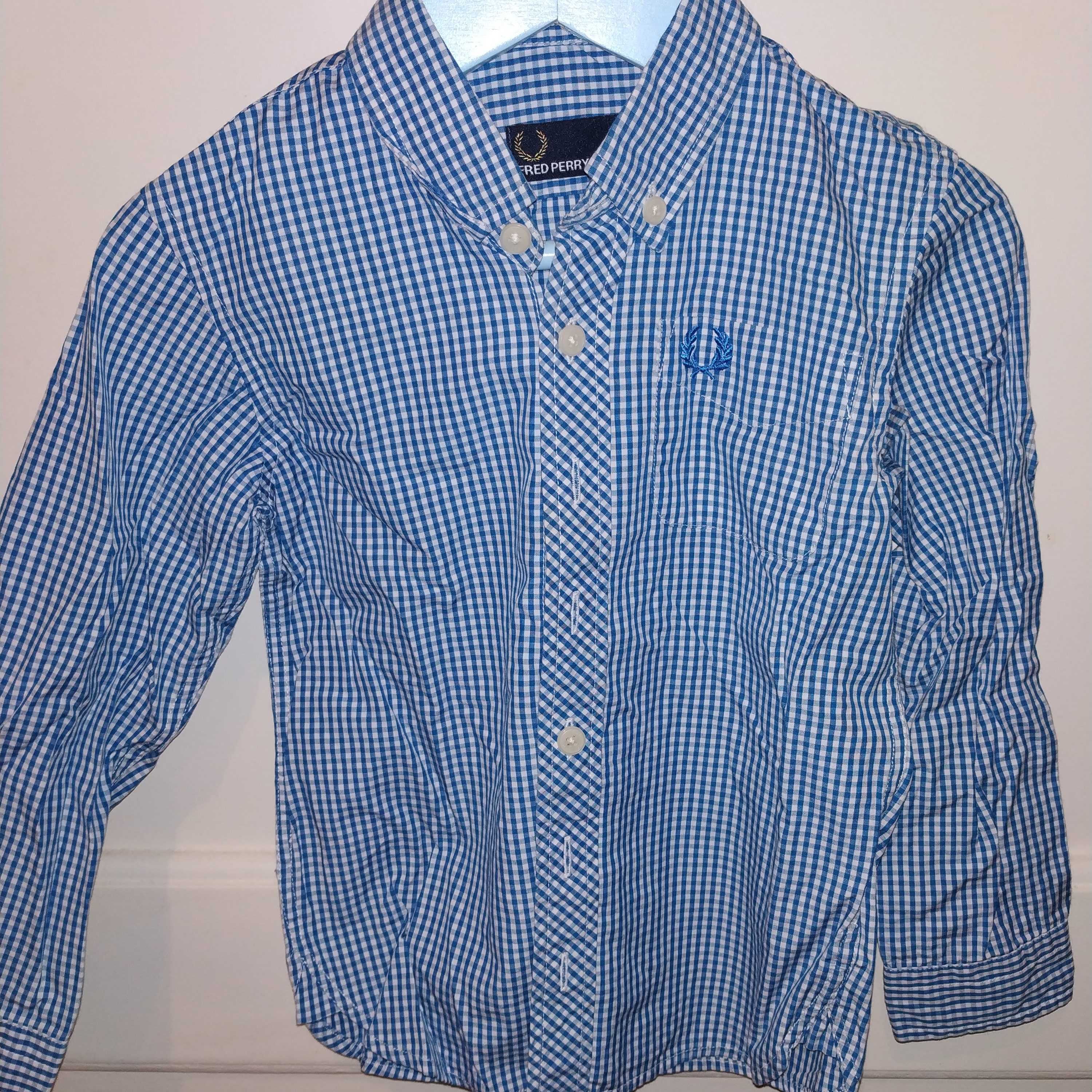 Camisa Fred Perry azul tamanho 2-3 anos