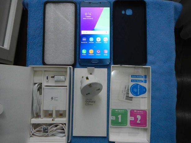Смартфон Samsung Galaxy C5 Pro Duos 64Gb Blue SM-C5010 полный комплект