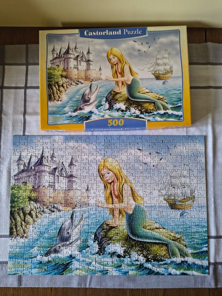 Puzzle Castorland 47x33 cm 500 elementów syrena zamek delfiny