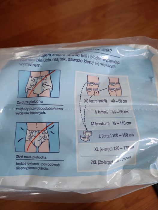 Pieluchomajtki dla dorosłych, rozmiar L