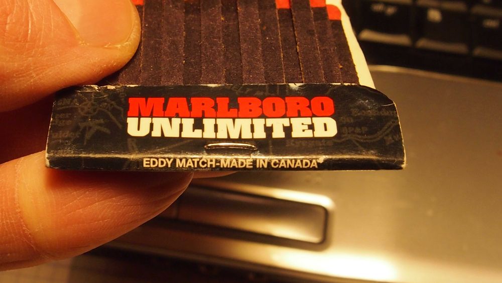 Marlboro Unlimited, Philip Morris, zapałki Eddy Match, Canada 1996 rok