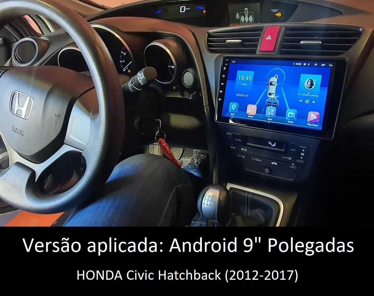 (NOVO) Rádio 2DIN HONDA Civic Hatchback (2006 a 2017) • Android 4+32GB