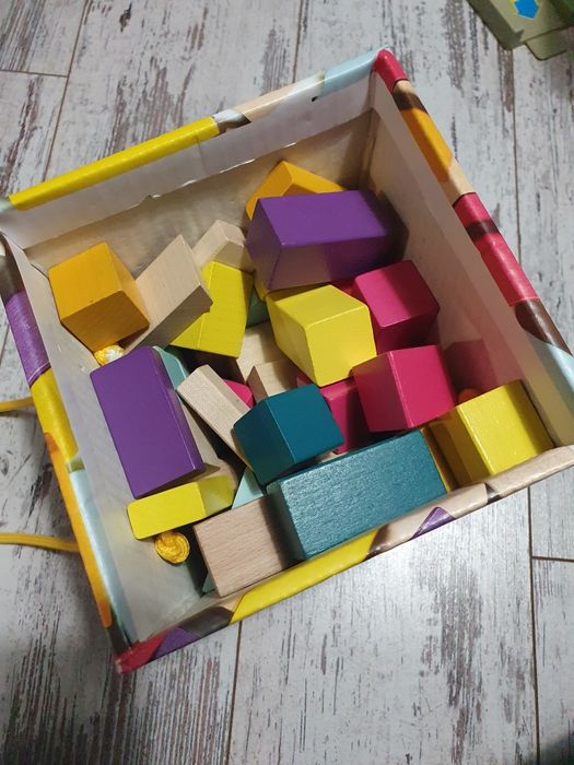 Дерев'яний конструктор Cubika на 50 дет. +в подарунок машинка Кубіка