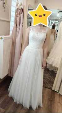 Delikatna, przepiękna suknia ślubna w rozmiarze 36