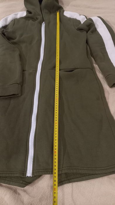 Демисезонний жін костюм на флісі, худі подовжене до колін, розмір М