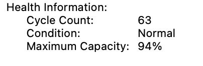 MacBook Pro 14’ 2021 M1 Pro 32GB RAM 512GB SSD 94%