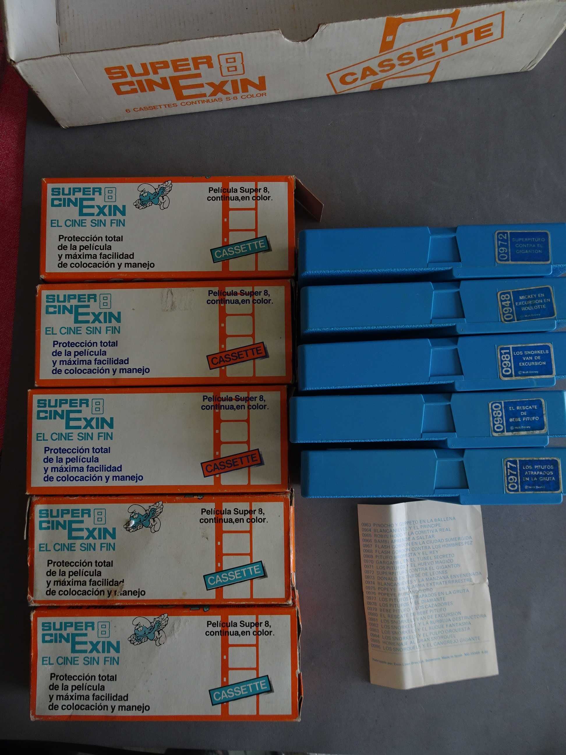 Caixa com 5 cassetes Super 8 CinExin