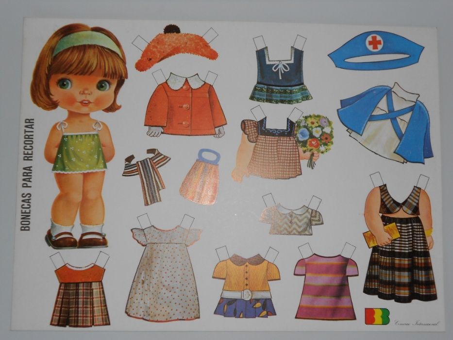 Antiga boneca papel para recortar BRB Portugal