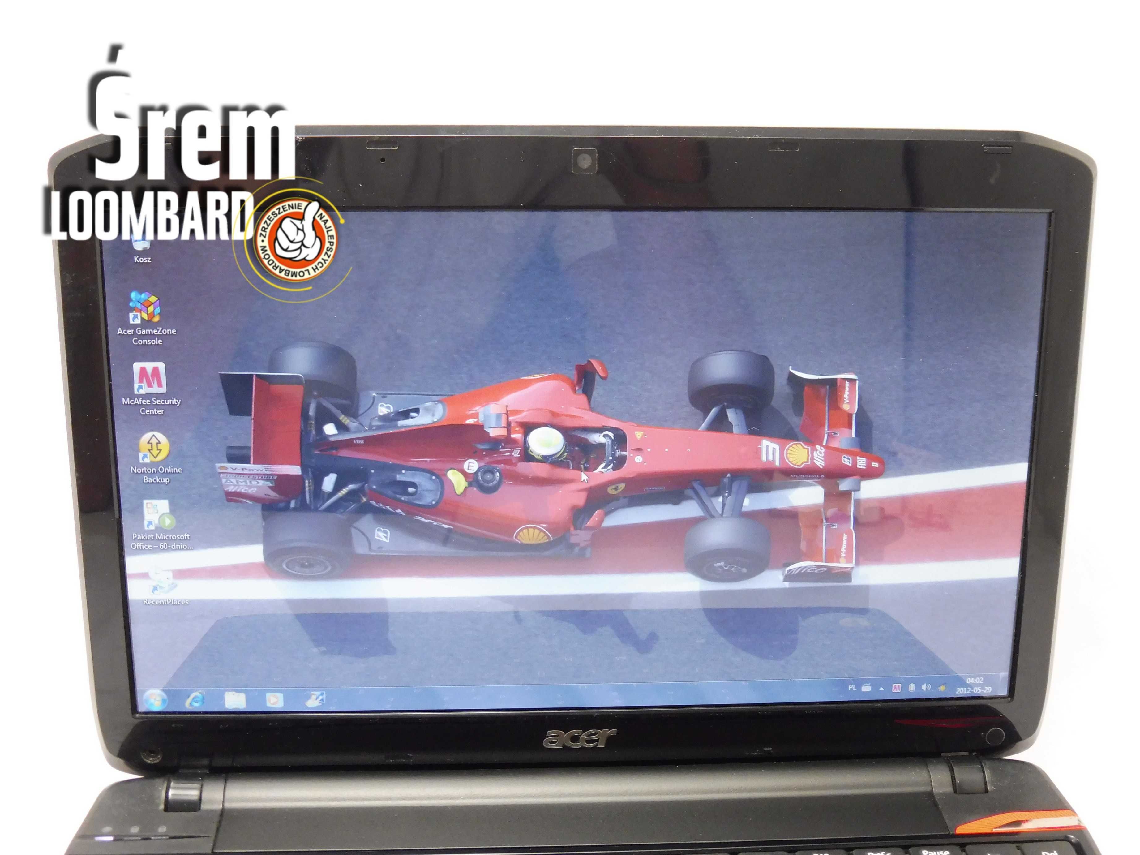 Laptop Acer Ferrari One, Athlon X2, 4gb/500gb, win 7, kpl, db stan!