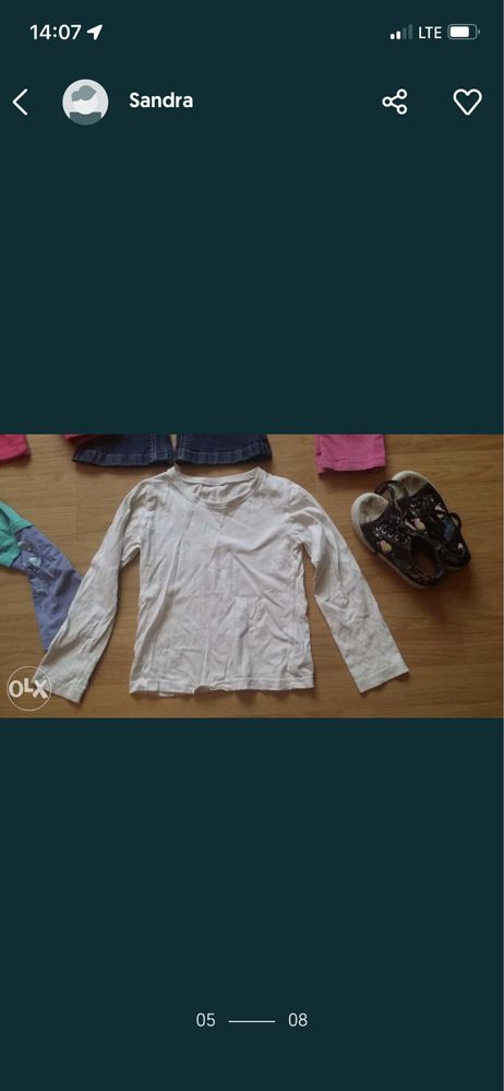 Zestaw paka markowej odzieży ADIDAS  dla dziewczynki roz. 128