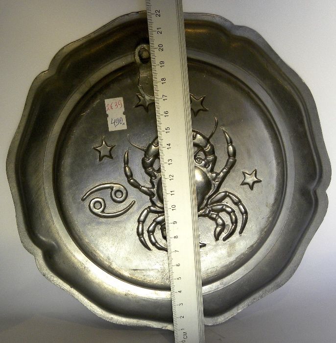 тарелка тарілка блюдо олово краб винтаж Германия