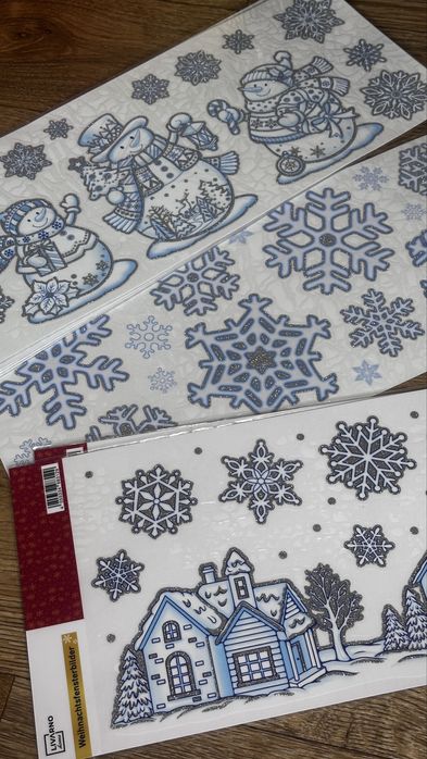 Новорічні наліпки декор Новий Рік Вікна прикраси дизайн