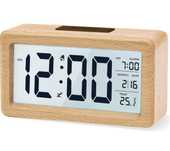 aboveClock Cyfrowy Budzik, Drewniany Zegar