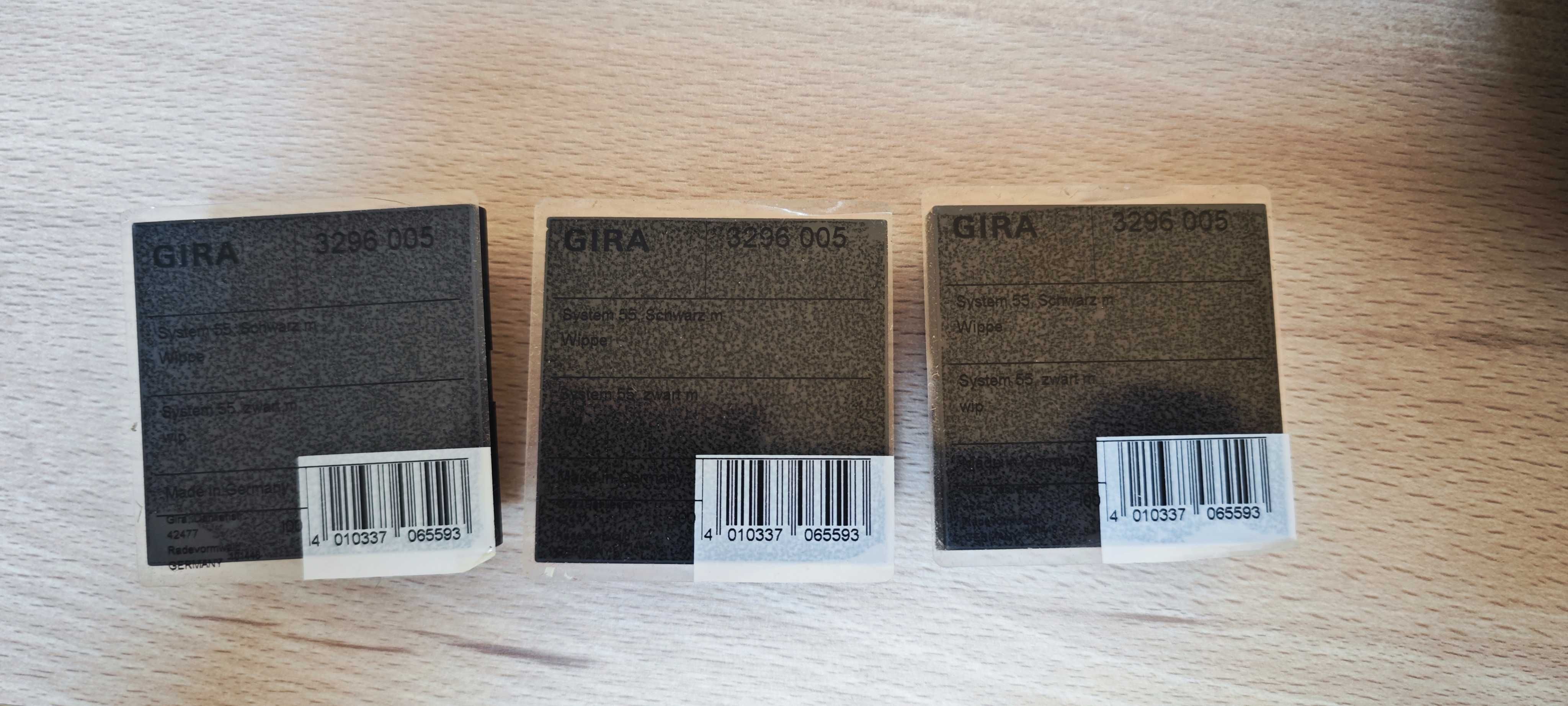 Gira E2 System 55 klawisz czarny pojedynczy 3szt