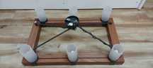 Żyrandol rustykalny drewniany, lampa